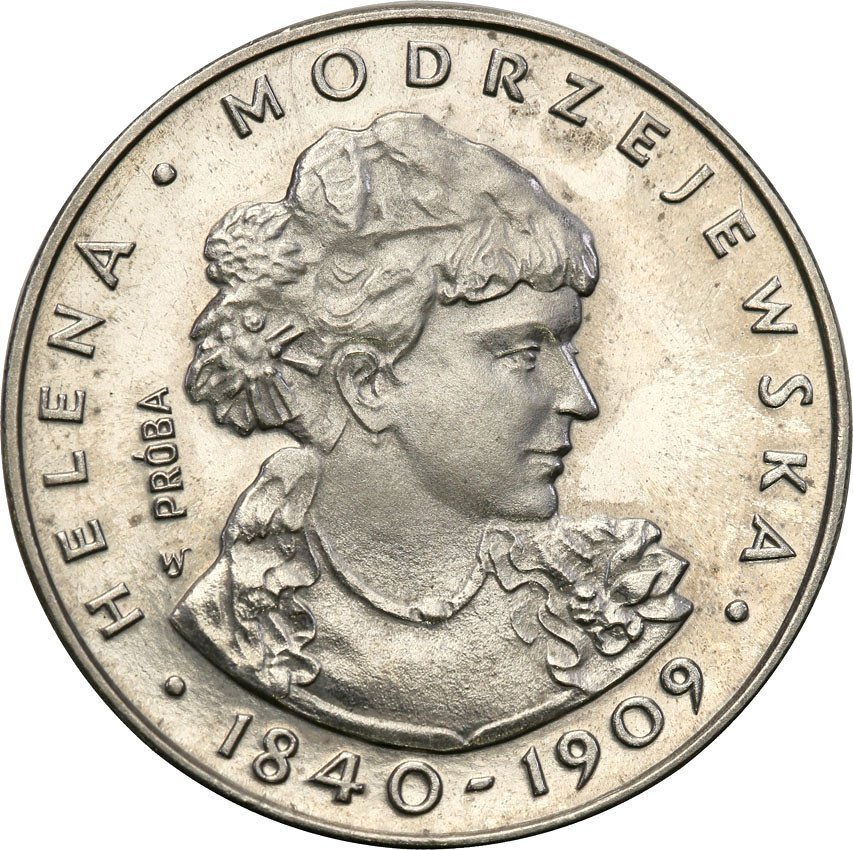 PRL. PRÓBA Nikiel 100 złotych 1975 Helena Modrzejewska